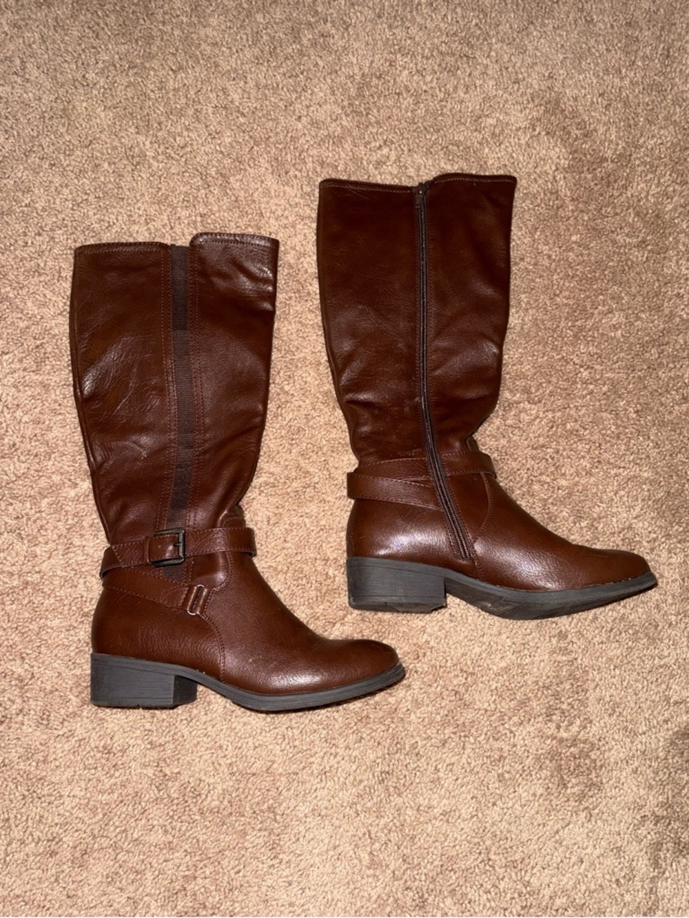 Croft & Barrow Brown Mid-Calf Buckle Riding Boots